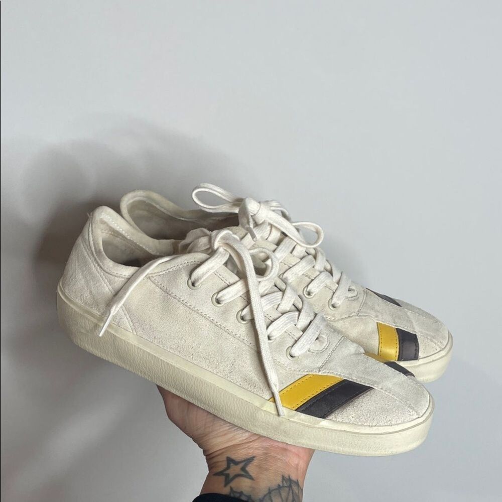 Re/Done Women’s 70s Stripe Suede Sneakers Size 10